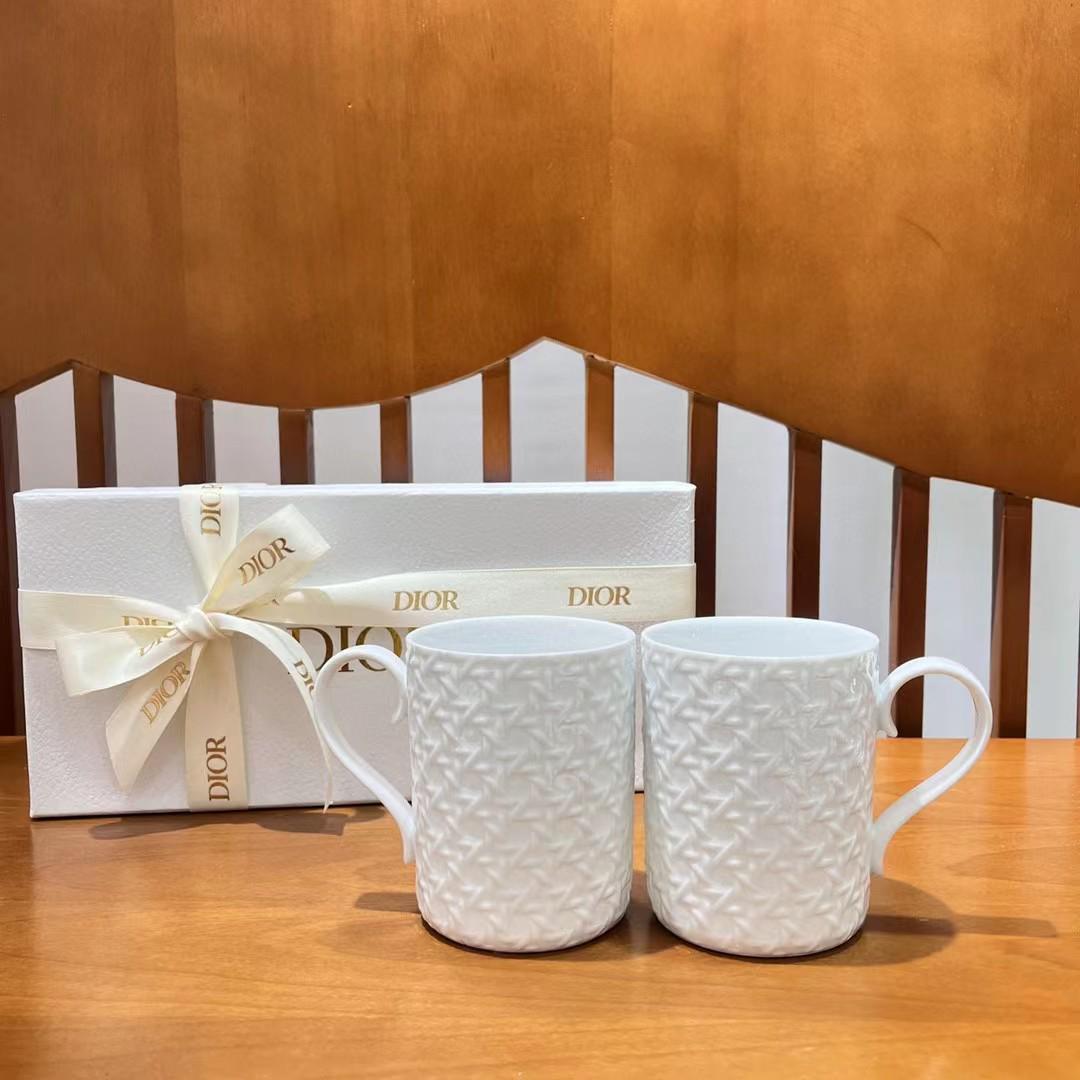 Dior Double white mugs - set of two mugs